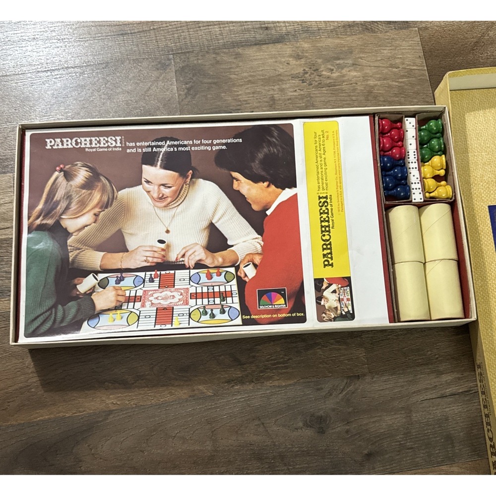 Vintage Parcheesi Board Game 1975 Selchow & Righter Royal Game of India Good Con - Picture 4 of 6